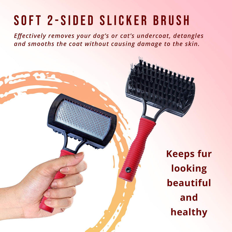8 in 1 Professional Dogs Grooming Kit - Brush Set - Double Sided Cat and Dog Brush for Shedding - Pet Nail Clippers - Deshedding Brush - Pet Grooming Gloves - Dog Accessories - Pet Grooming Tools - PawsPlanet Australia