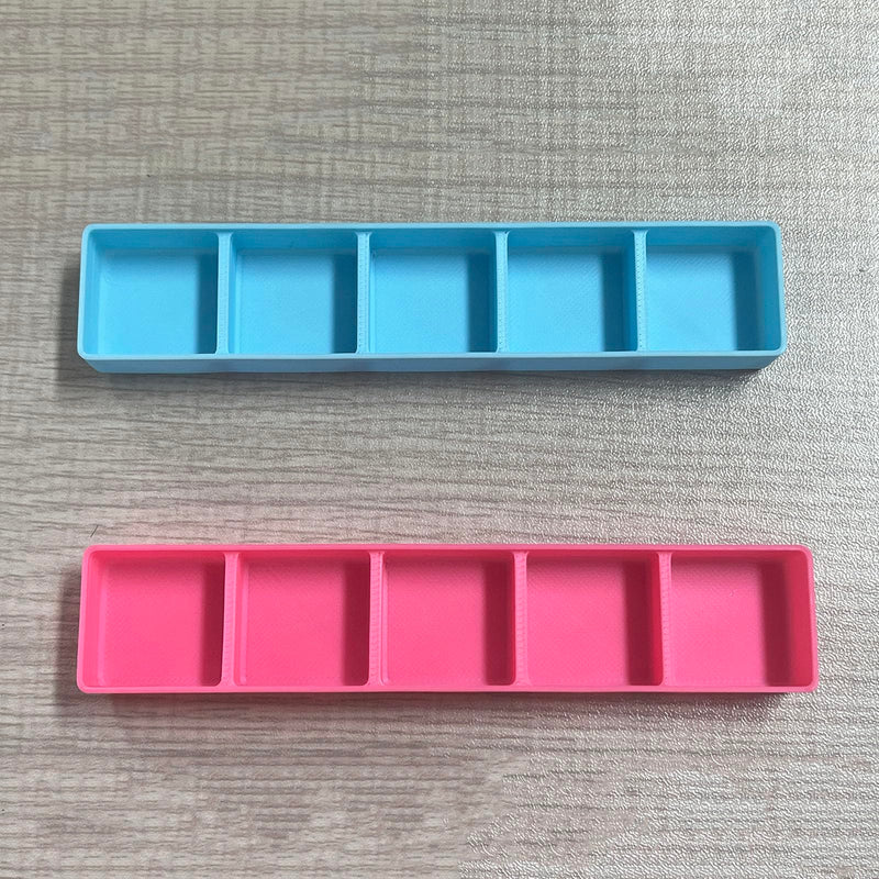 2 PCS Hermit Crab Food Dish, 5 Compartments Rectangle Food & Water Bowl, Hermit Crab Accessories (Pink, Blue) - PawsPlanet Australia