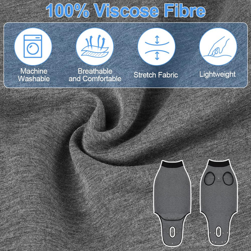 AUYAO Dog Recovery Suit Dog Surgery Bodysuit Anti-Licking Puppy Medical Surgical Suits Abdominal Wounds Protector Male Castration Onesie Post Op Dogs Surgery Shirt Pet Cone E-Collar Alternative(XL) XL Snap Fasteners Style-Gray