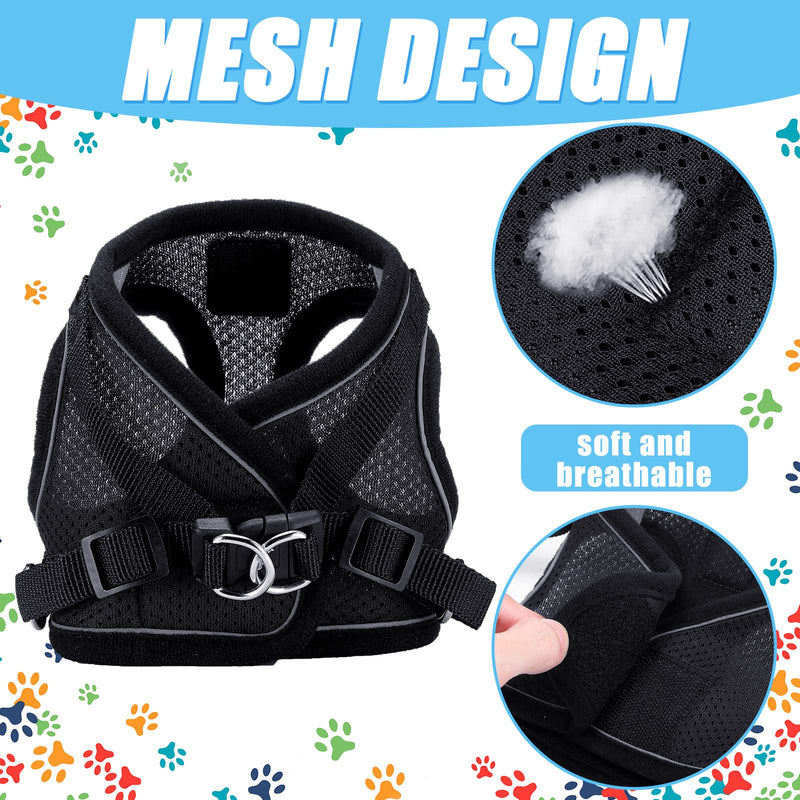 6 Pcs Small Dog Harness with Retractable Leash and Bowknot Pet Collar Set Soft Mesh Padded Vest Harness 10 FT Pet Walking Leash with Anti Slip Handle Adjustable Puppy Collar for Small Dog Cat S - PawsPlanet Australia