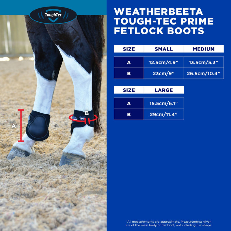 WeatherBeeta Tough-Tec Prime Fetlock Boots, Black/Black, Large L