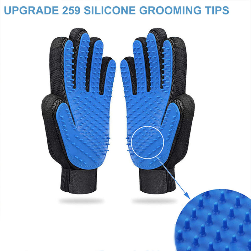 3PCS Pet Grooming Kit: Shampoo Massage Gloves, Hair Fur Remover for Bathing, Shedding Brush for Short & Long Fur Orange - PawsPlanet Australia