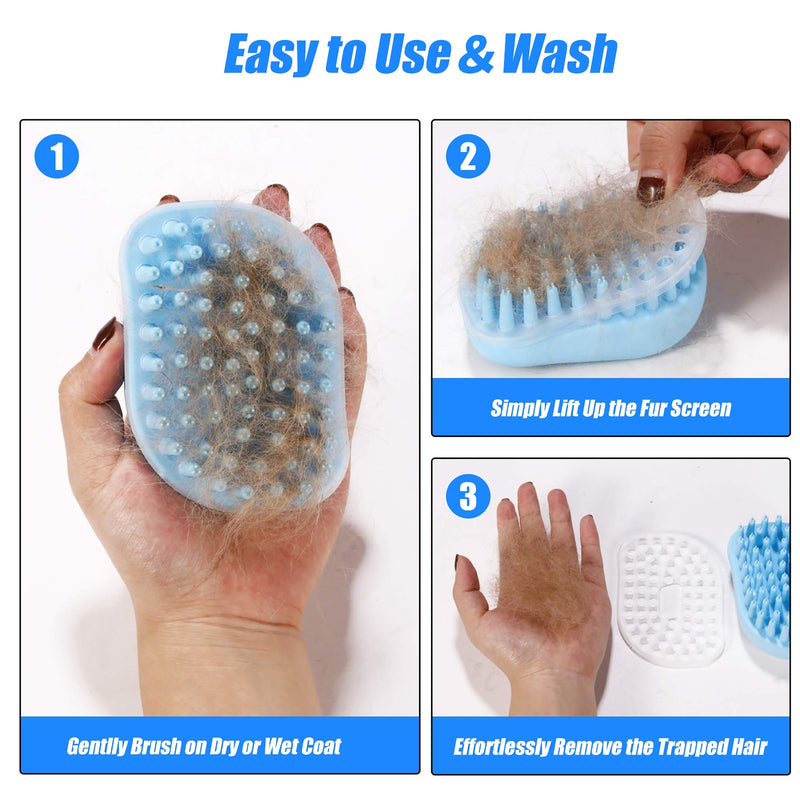 Pet Bath Massage Brush - Grooming Comb with Soft Silicone Bristles for Shampoo and Massage Dogs & Cats with Short or Long Hair - PawsPlanet Australia