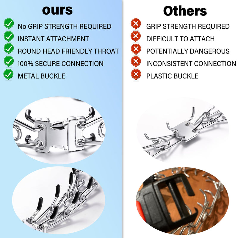 Dog Training Collar, Adjustable Stainless Steel Collar with Quick Release Buckle for Small Medium Large Dogs (XL/Neck Girth 16.9"-22.2") Extra Large Dogs (16.9"-22.2" Neck) - PawsPlanet Australia