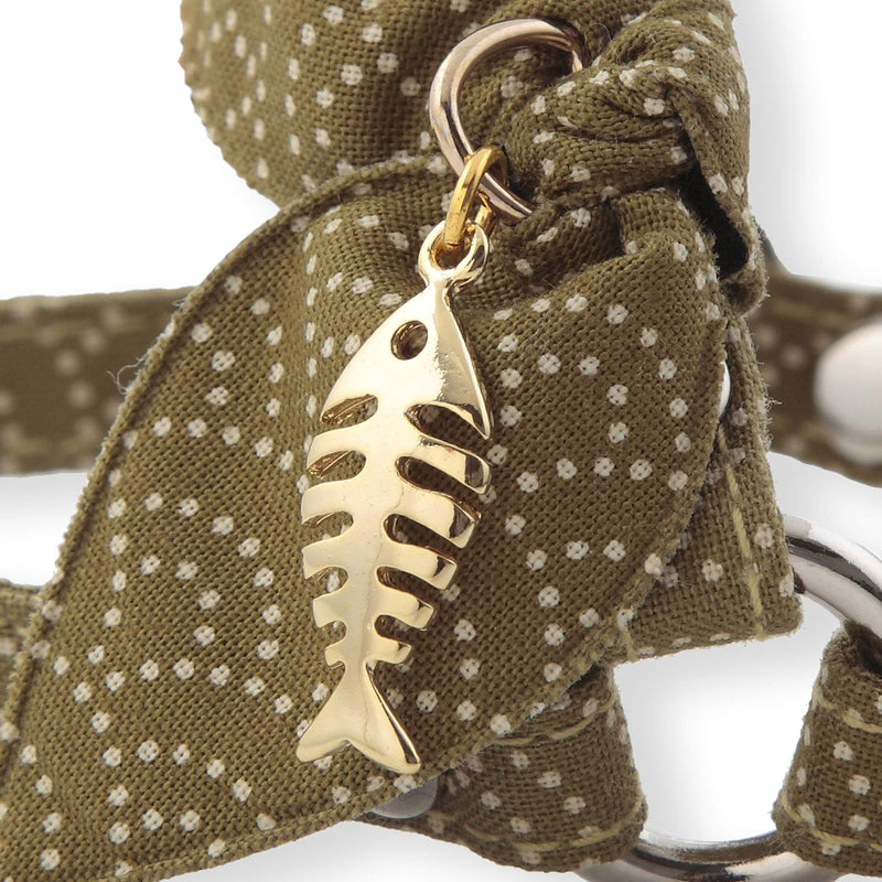 Zen Fish Charm Cat Harness & Leash Set (Green) Green - PawsPlanet Australia