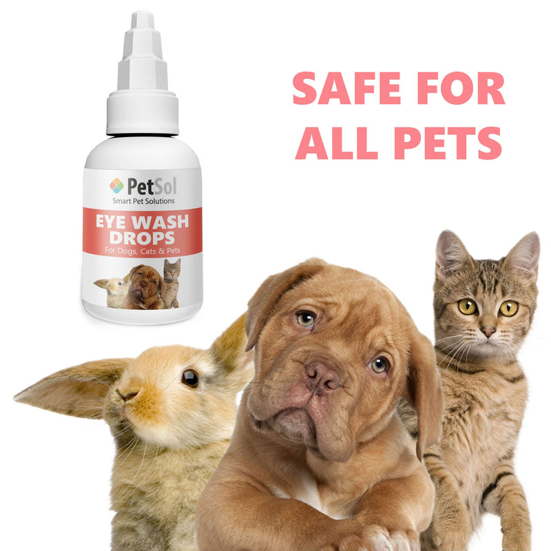 PetSol Eye Wash Drops for Dogs, Cats & Pets (50ml ) for Itchy, Watery, Gunky Eyes. Gentle Lubricating Drops Clean and Protect Dry Eyes – Mild Eye Cleaner Removes Dirt, Dust and Residue - PawsPlanet Australia