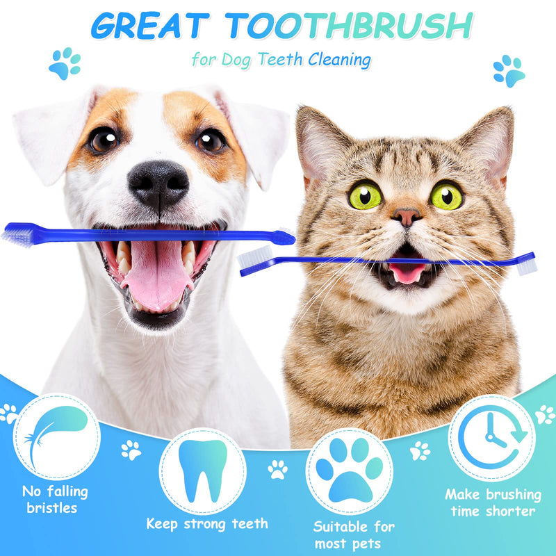 80 Pcs Small Dog Toothbrush Pet Tooth Brush Dual Headed Dental Hygiene Brushes Soft Grooming Bristles Long Handle Tooth Brush for Cat Puppy Kitten Teeth Cleaning Dental Oral Cleaning - PawsPlanet Australia