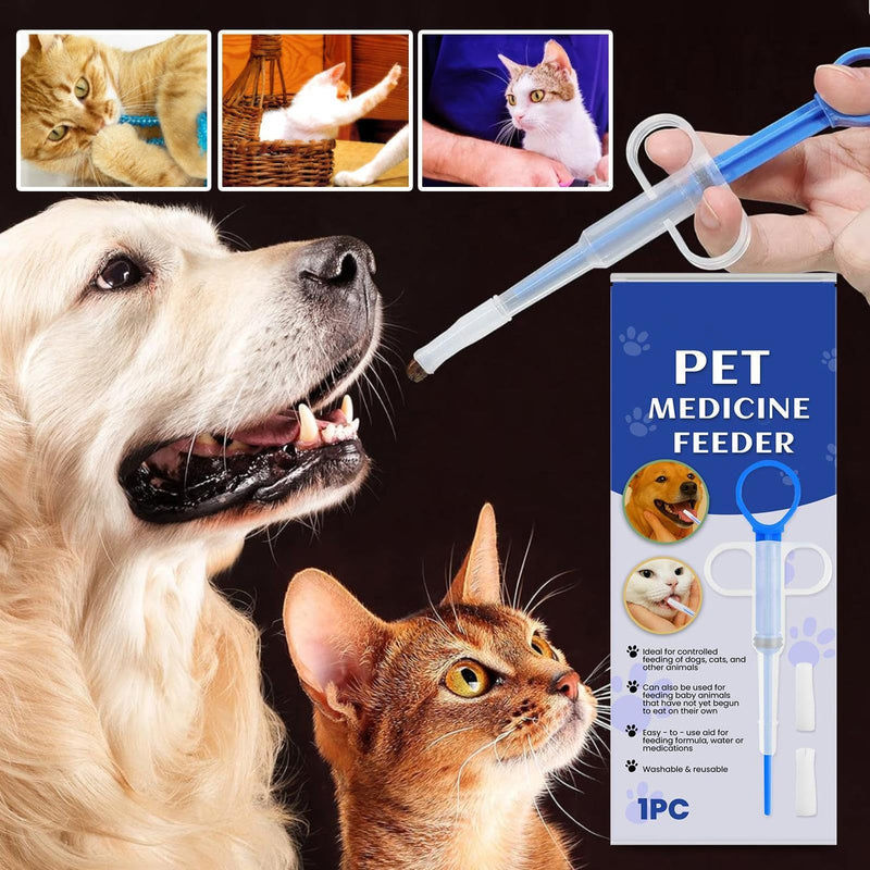 Pill dispenser for cats | Feeding tool to prevent pets from spilling | Tablet dispenser for puppies | Home, accommodation, travel, training, camping, liquid, paste, etc.