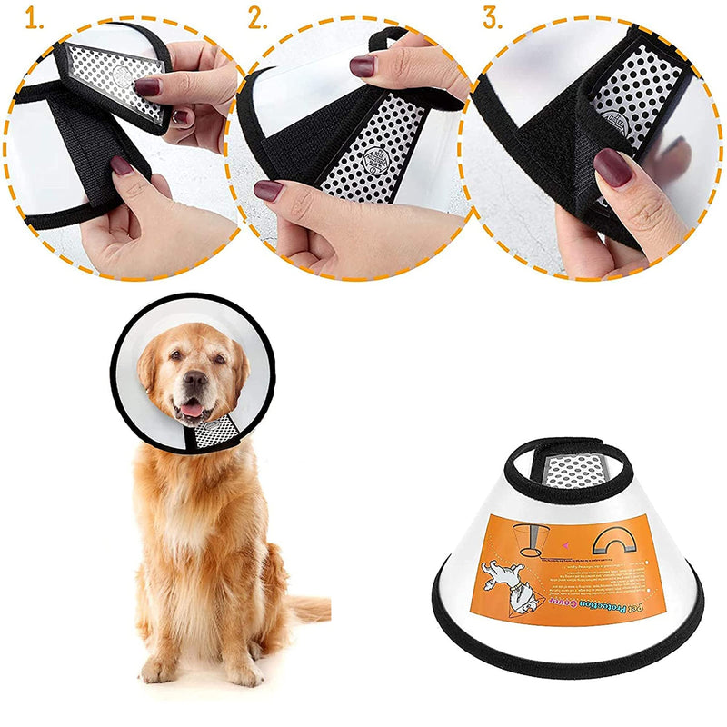 SUQ Pet Cone Recovery, Small Size Cone Adjustable Elizabeth Protective Collar, Anti-Bite Lick Safety Neck Cover, for after Surgery Wound Healing, Bathing, Trimming Nails (33-36cm)