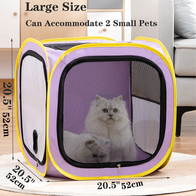 Pet Cat Dog Drying Box,Portable Foldable Cat Drying Room,Drying Crate Cage for Small Medium and Large Dogs (Purple) Purple - PawsPlanet Australia