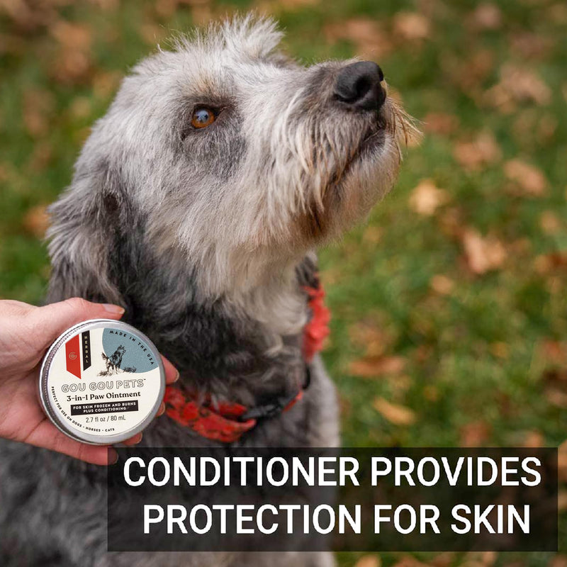 3-in-1 Paw Ointment Holistic Natural Derived Herbal for Dogs, Cats, Horses: Conditioning & Moisturizing for Extreme Heat & Cold Causing Frozen & Burned Paws - Made in USA - 2 oz