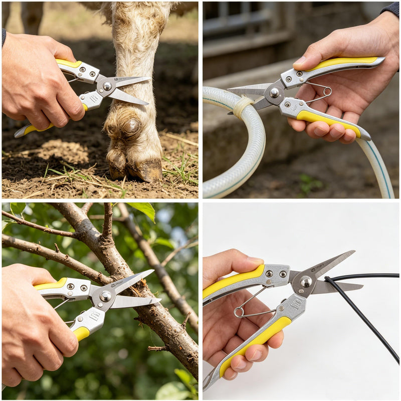 Goat Hoof Trimmers with Safety Lock – Professional Farrier Shears for Goats, Sheep & Alpacas, Rust-Resistant Sharp Blade, Reliable Hand Shears for Hoof Care (Silver Yellow) Silver Yellow