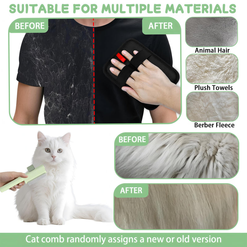 1 PCS Pet Hair Removal Glove w/ 2PCS Pet Combs,Electrostatic Gloves for Cats&Dogs Flea Comb,Dog Comb,Cat Comb,Brush for Shedding,Reusable Animal Fur Removal Tool for Couch,Furniture,Carpet,Curtain Style C - PawsPlanet Australia