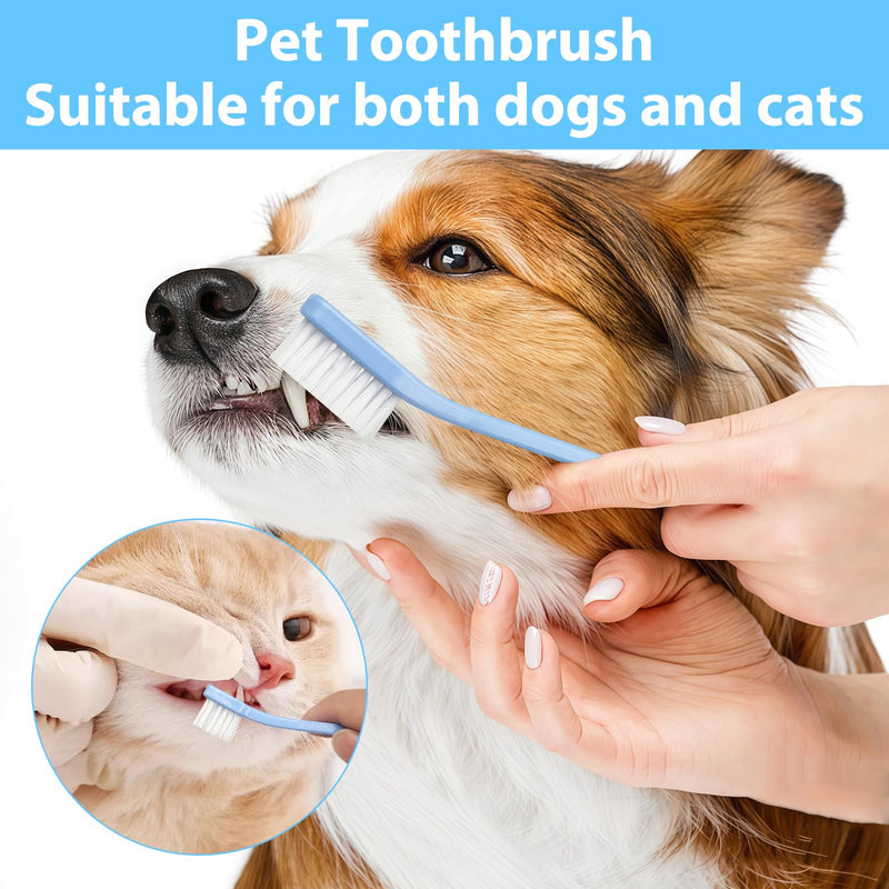 10 Piece Dog Toothbrush Set, 6 Finger Toothbrushes Dog, 1 Three-sided & 2 Double Head Toothbrush & 1 Round Toothbrush for Full Dental Care, for Small, Medium and Large Pets