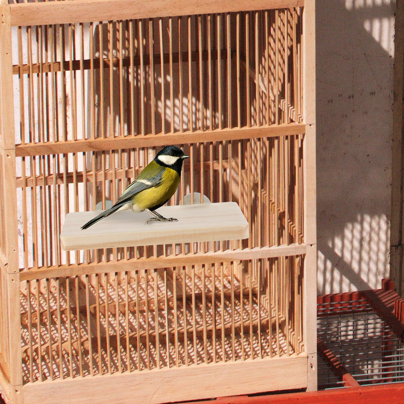 2PCS Bird Perch Platform Flat, 5.9 × 3.14 Inches Bird Cage Platform Birds Perch Stand Platforms Rectangle Stand Perches Shelf with Stainless Steel Washers for Cockatiel Rat Hamster Guinea Pig Conure - PawsPlanet Australia