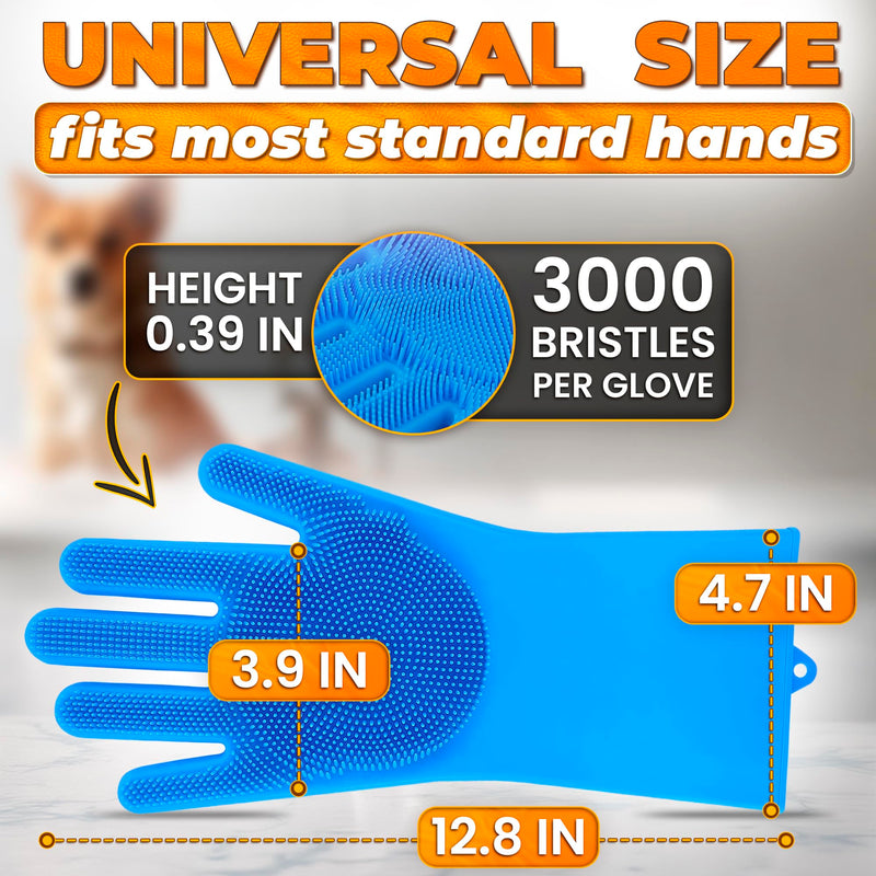 ALPENKOK 1 Pair Silicone Gloves for Washing Dishes – Tear-Resistant Silicone Dishwashing Gloves with Scrubber |Household Use Blue Dishwash - PawsPlanet Australia