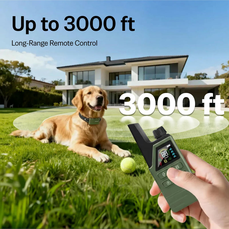 SafeShock® (Latest Model) - Dog Collar with Remote Control, Dog Training Collar with Remote - Beep & Vibration First, Adjustable Levels, 4200FT Range, for Small, Medium & Large Dogs - PawsPlanet Australia