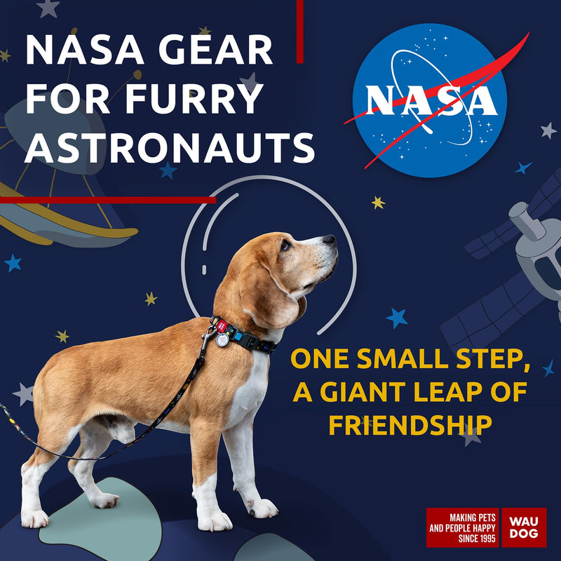 Nylon Dog Collar NASA 9" - 16" Neck/Nylon Dog Leash NASA - PawsPlanet Australia