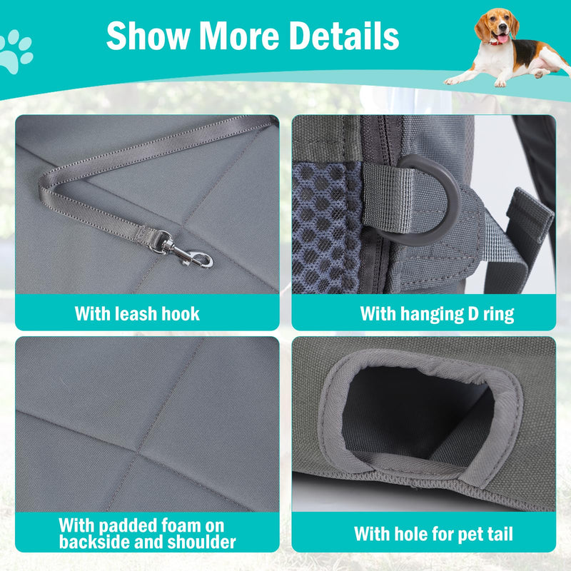 Dog Carrier Backpack - Legs Out Front - Facing Pet Carrier Backpack for Small Medium Large Dogs, Airline Approved Handsa - Canvas Mesh Free Cat Travel Bag Grey New - PawsPlanet Australia