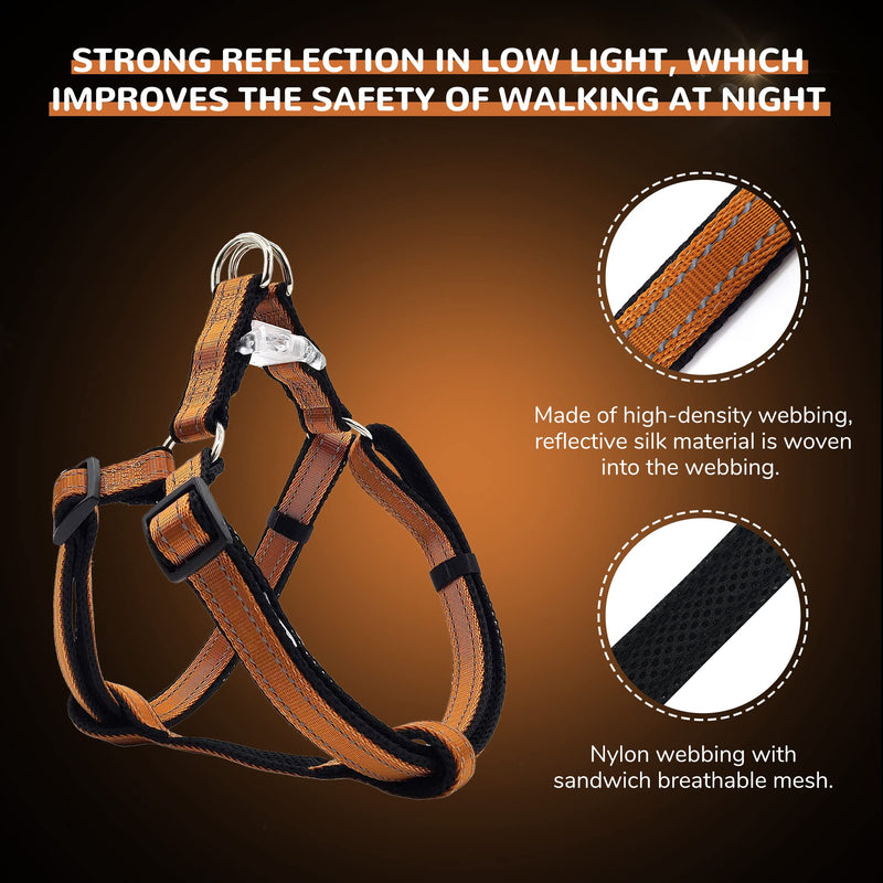 Reflective Dog Harness for Medium Dogs No Pull, Harness Medium Size Dog, Step-in Adjustable Dog Harness for Growing Puppies, Easy to Wear, Dog Harness for Medium Dogs-Coffee Brown Harness-Coffee Brown M:18" to 26"-in chest - PawsPlanet Australia