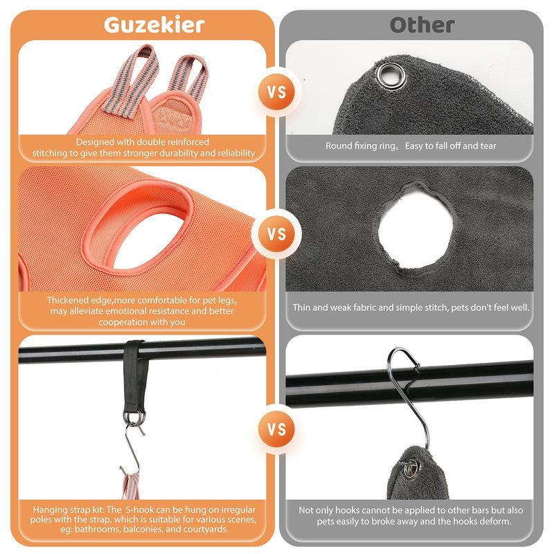 Guzekier Pet Dog Grooming Hammock Harness for Cats & Dogs, Dog Sling for Grooming, Dog Hammock Restraint Bag with Nail Clippers/Trimmer, Nail File, Pet Comb,Ear/Eye Care S（Weight：12-25LB） - PawsPlanet Australia