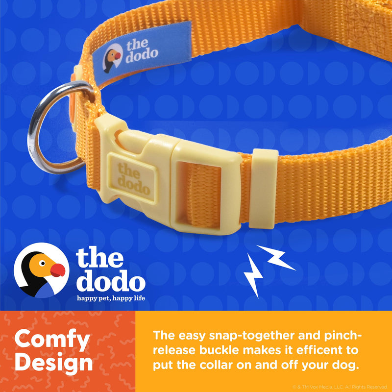 The Dodo All Nylon Yellow Collar and Leash Set - Small; Matching Cute Leash and Collar Set; Waterproof Dog Leash and Collar Set, Perfect for Beach Day or Trips to The Lake - PawsPlanet Australia