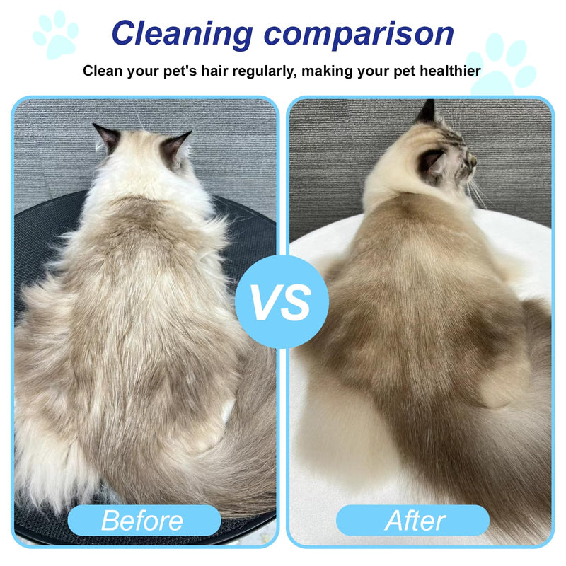 2 Pcs Self-Cleaning Flea Comb for Cats Dogs with Pet Hair Removal Glove – Dual Tooth and Gentle Cat Comb for Long/Short Hair – Ergonomic Zen Brush Cat Grooming/Nit Supplies - PawsPlanet Australia