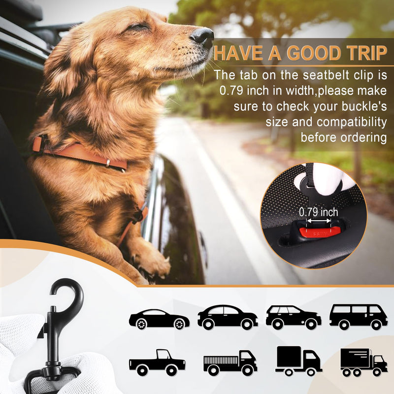 LivTee Dog Seat Belt for Car, Retractable Pet Safety Harness, Adjustable Nylon Dog Seatbelt Leash, Comfortable Dog Accessories for Vehicles (Black-2PCS) Black-2PCS - PawsPlanet Australia