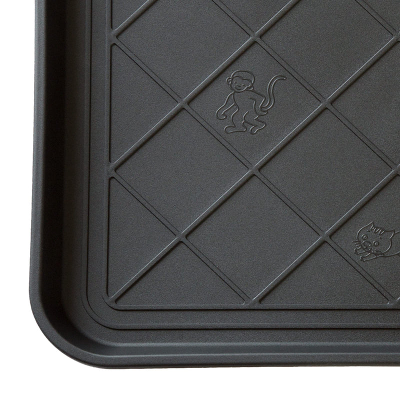 All-Weather Boot Tray - Water-Resistant Plastic Mud Pan, Pet Food Tray, and Outdoor or Indoor Shoe Mat for Entryway by Stalwart (Black) 1 - PawsPlanet Australia