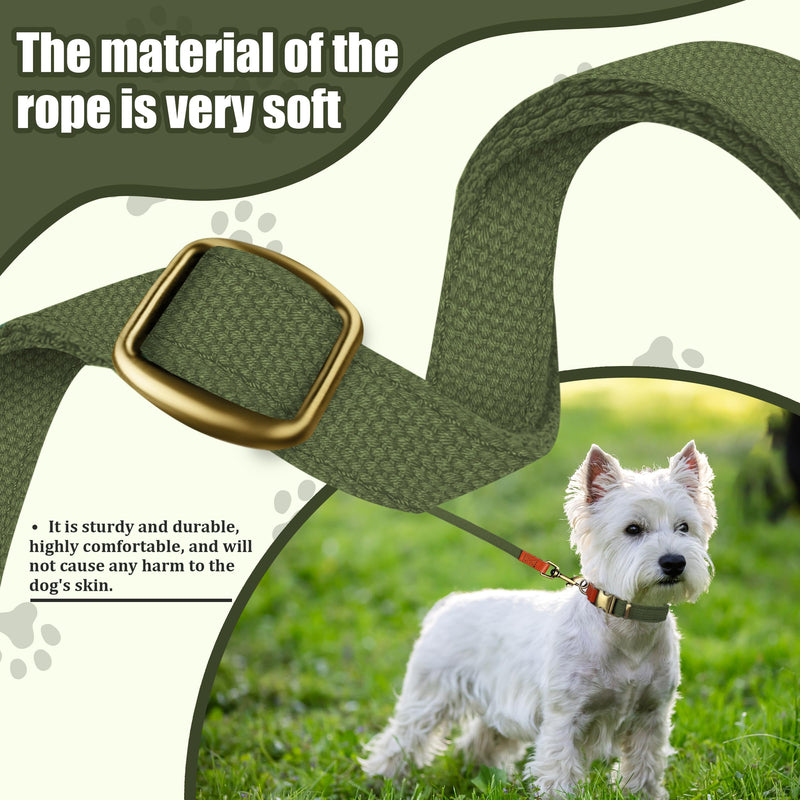 Nylon Dog Collar and Leash Set Durable - Adjustable with a Secure Fastening, Comfortable and Long - Lasting, Ideal for Walking, Training, and Outdoor, Green, XL Army green - PawsPlanet Australia