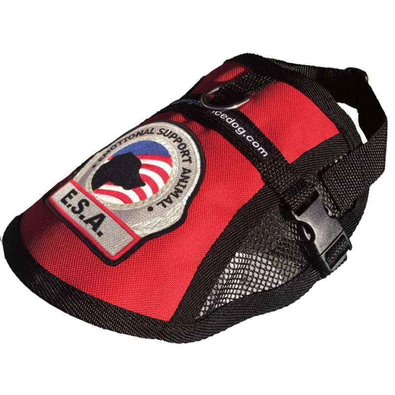 Premium Emotional Support Dog Vest | ESA Dog Vest | Mesh Cooling Panel | Emotional Support Animal Harness | Includes 5 Federal Law ESA Handout Cards (14" - 17" Girth, Red) Fits 14" - 17" Girth - PawsPlanet Australia