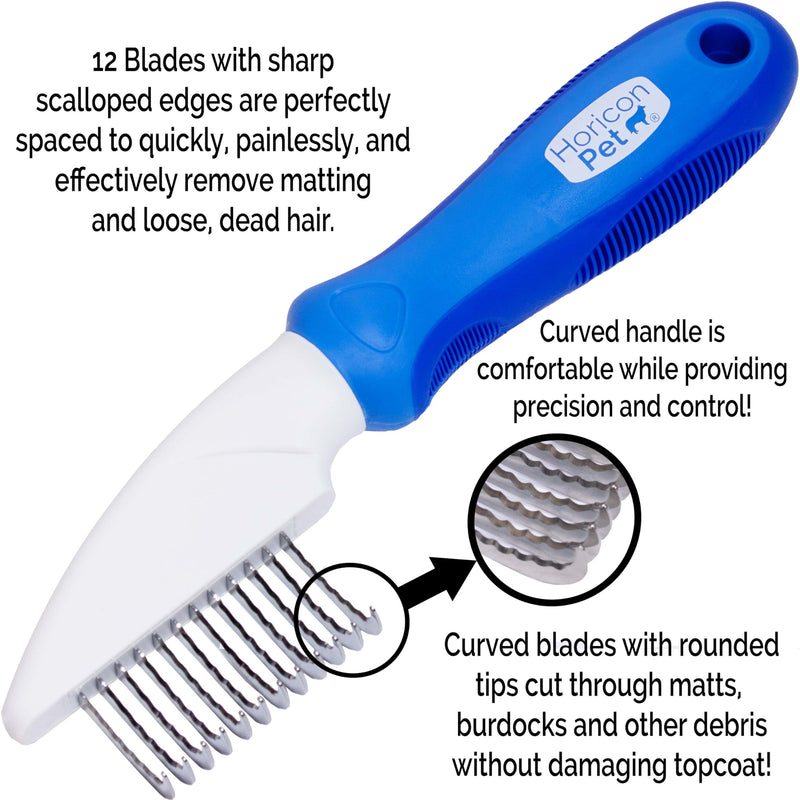 12 Blade Dog Dematting Comb - Removes Knots, Matted Fur, & Tangles Gently For Dogs, Cats & Small Animals 12 Blade Dematting Comb - PawsPlanet Australia