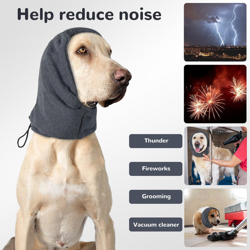 PUMYPOREITY Upgraded Dog Ear Muffs Noise Protection, Dog Ear Covers for Bath, Thunderstorms, Dog Headband for Anxiety Relief, Dog Hematoma Ear Wrap, Dog Ear Protection for Swimming, Grey, S Small - PawsPlanet Australia