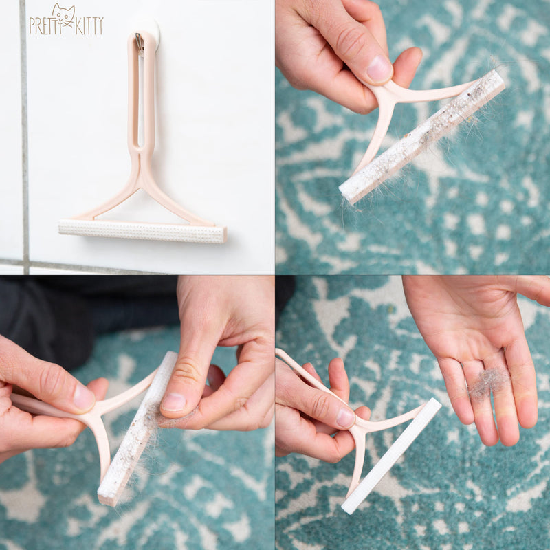 Pretty Kitty Pet Hair Removal Set: 2X Pet Hair Remover for Couch – Pet Hair Remover for Carpet – Cat Hair Remover Brush Cleaner Tool – Hair Scraper - PawsPlanet Australia