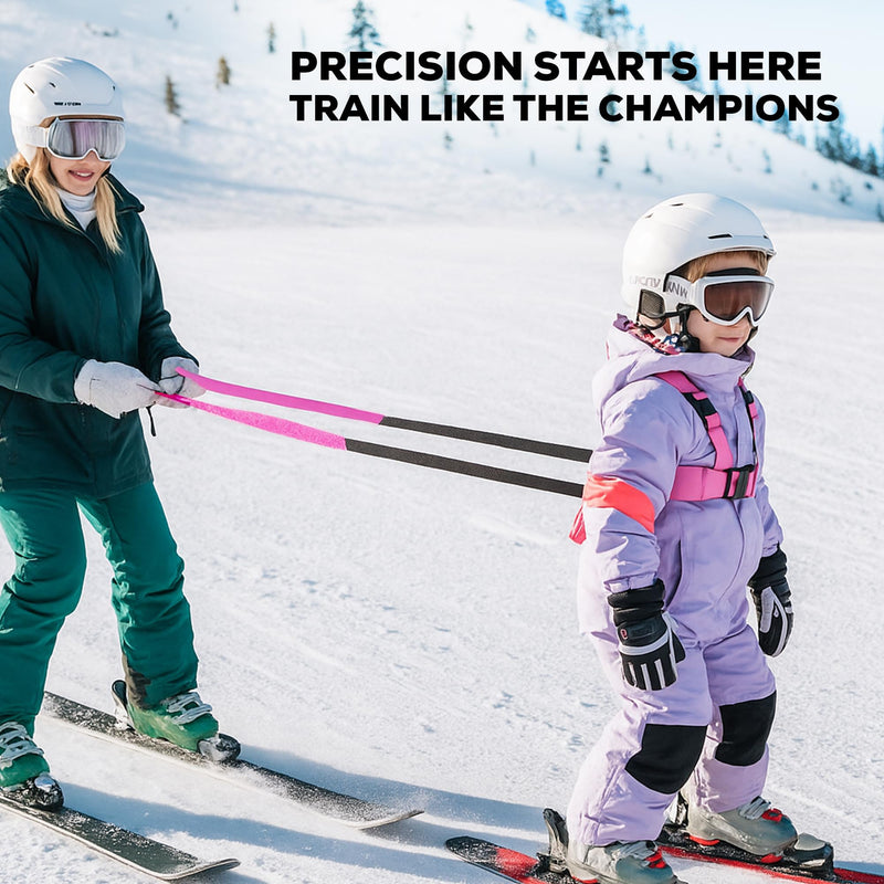 Launch Pad Toddler Ski Harness with Leash - Ski Harness for Kid w/ 7' Elasticized Leash, Easy Lift Handle & Built-in Backpack Pink - PawsPlanet Australia