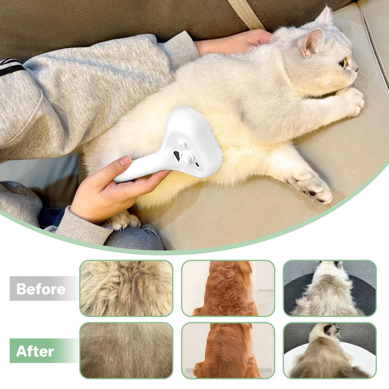 ETACCU Cat Steam Brush, 3 in 1 Cat Steam Brush for Shedding & Grooming, Steam Brush for Dogs/Cats, Remove Tangled Loose Hair for Long & Short Haired, Self Cleaning Pet Steam Brush with Release Button - PawsPlanet Australia