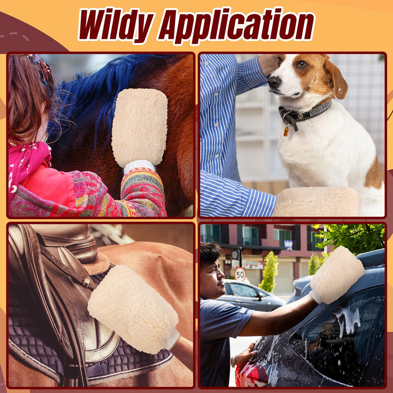 Fleece Applicator Wipe Mitt for Horses Grooming Mitts for Tack Cleaning Glove Soft White Mitts for Horse Bathing, Spreading Hair Treatments, Leather Care or Sensitive Horses and Dogs - PawsPlanet Australia