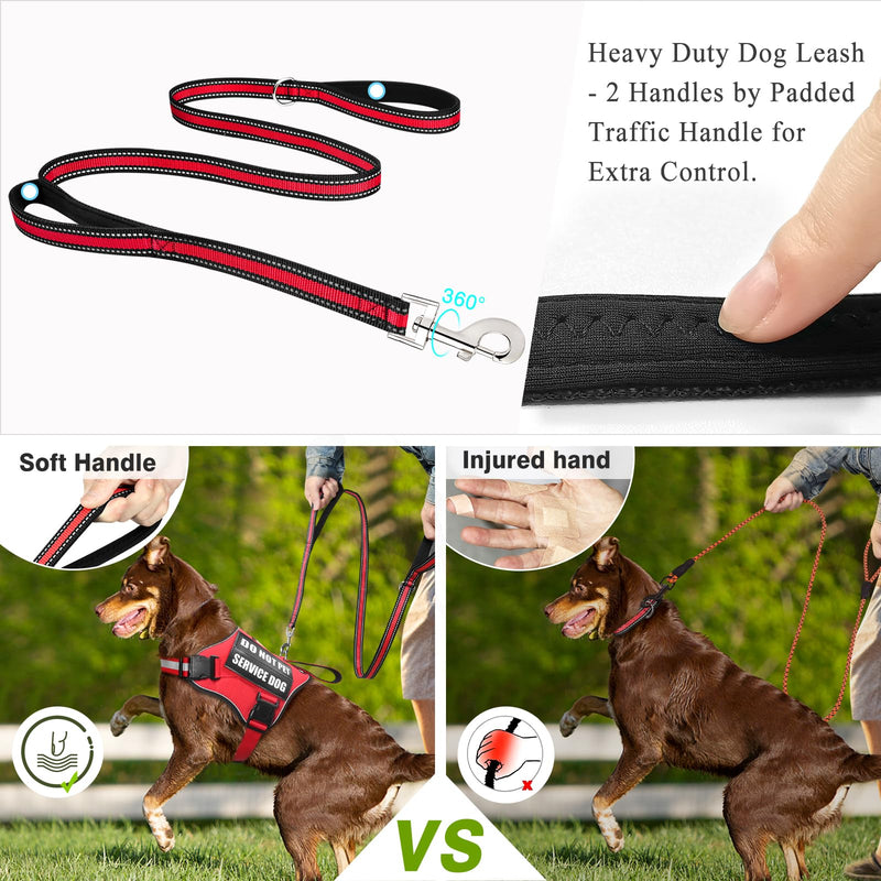 Service Dog Harness and Leash Set, Training Dog Vest with 10 Dog Patches, Emotional Support Therapy Dog Vest Harness for Small Medium Large and Extra Large Dogs(Red, L) Red - PawsPlanet Australia