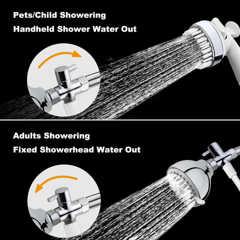 YOO.MEE Pet Shower Attachment for Bath Tub, Grooming Teeth Shower for Gog Washing and Pet Showering, Hair Rinse, Tub and floor Cleaning, W/Brass Diverter, W/ 59'' Hose - PawsPlanet Australia