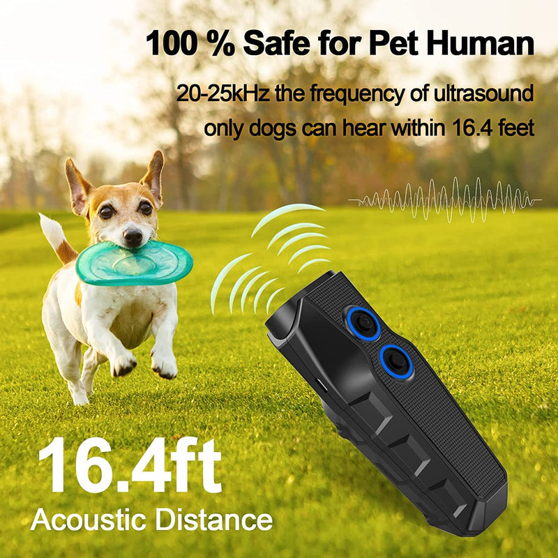 Dog Bark Deterrent Devices & Anti Barking Device for Dogs Indoor Outdoor Barking Control Devices with Led Lights Ultrasonic Bark Stopper Behavior Training Long-Lasting Rechargeable Battery - PawsPlanet Australia