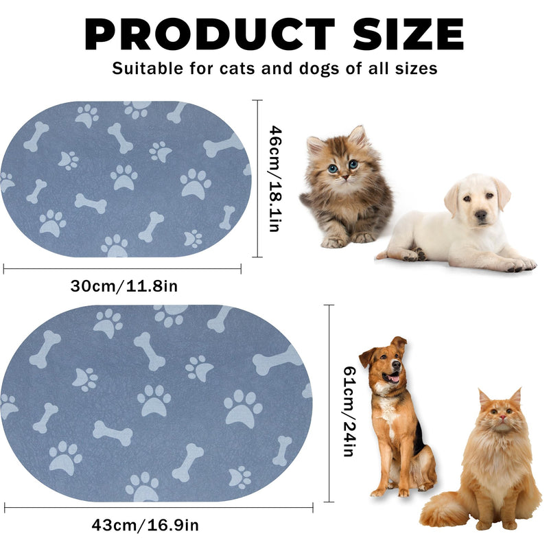 YCT Dog Food Mat - Cat Dish Mat Dog Bowl Mat - No Stains Easy Clean Dog Mat for Food and Water - Absorbent Quick Dry Pet Mat, 11.8"x18.1" Beige 18.1 x 11.8 inches Beige（Oval） - PawsPlanet Australia