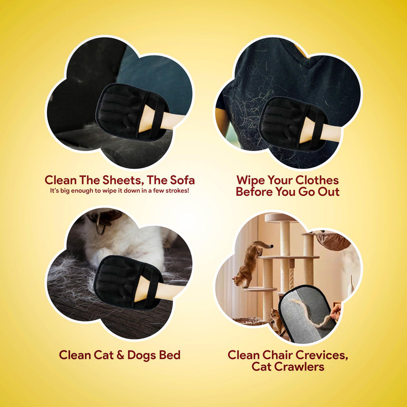Pet Hair Removal Glove for Cats & Dogs – Upgraded Five-Finger Electrostatic Pet Hair Gloves, Reusable Magic Brush Pet Hair Remover Tool for Clothing, Laundry, Couch, Carpet & Car Seat - PawsPlanet Australia