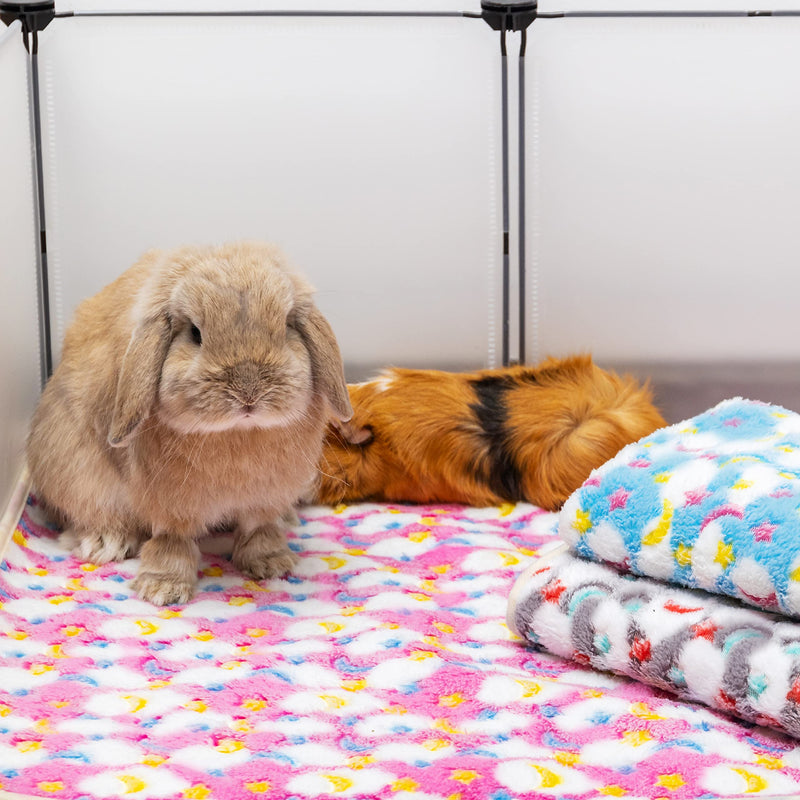 Guinea Pig Bedding Mat - 3 Pack Waterproof Washable Rat Cage Liner Bedding Accessories Soft Fleece Blankets for Rat, Rabbit, Chinchila, Hedgehog, Ferret, Hamster, Small Animals 13.7"*13.7" - PawsPlanet Australia