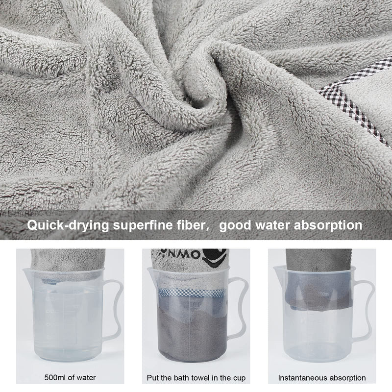 Ownpets Dog Bathrobe Towel, Super Absorbent Soft Dog Drying Robe with Cap & Pocket for Bathing & Beach Trips, Microfibre Fast Drying Dog Towel Robe for Dogs and Cats(Small) Small - PawsPlanet Australia