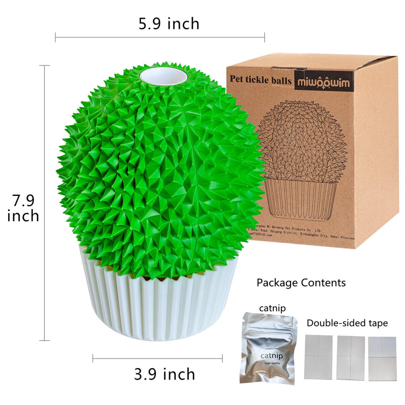 Catnip Feeder - Cat Face Scratcher Wall Corner Massage Comb for Indoor Cats Self Grooming Brush (Green) green - PawsPlanet Australia