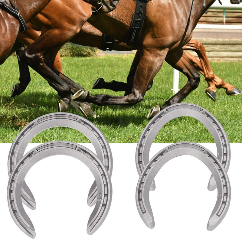 Aluminum Alloy Horseshoes 4pcs Horse Riding Tool Kit for Indoor Outdoor Use Sturdy Long Lasting Non Slip and Wear Resistant Design for Horse Hoof Protection (6) 6