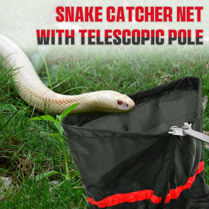 Telescopic Snake Catcher Net with Secure Drawstring – 29 to 66 Inch Adjustable Pole for Safe Transporting and Capturing All Kinds of Snakes - PawsPlanet Australia