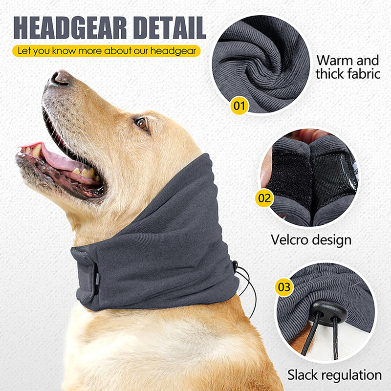 Dog Snood Ear Protectors Calming Hood Neck and Ears Warmer for Comfort, Anxiety Relief (M) M