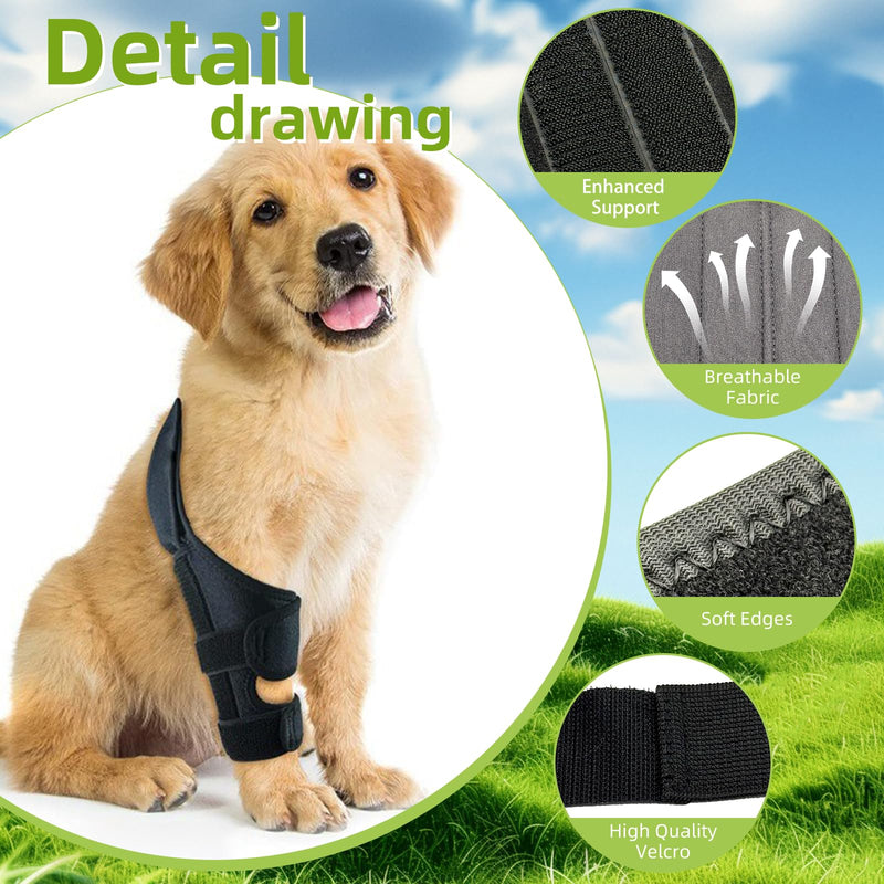 Adjustable Dog Knee Brace for Acl Support, Built-in Hard Support to Recovery and Injury Prevention - Perfect for Torn Ligaments, Knee, Hock, and Ankle Injuries - (M Size) M