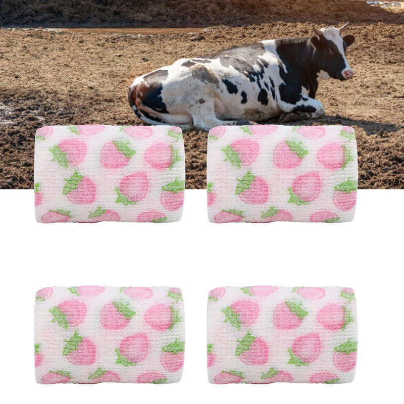 Buachois Pack of 4 Vet Wrap Bandage, 3 Inch Self-Adhesive Bandage, Wide, Elastic Vet Tape Wrap, Cohesive Gauze for Pets